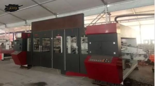 Bottom folder gluing with automatic flexo printing slotting die-cutting and auto bundling machine